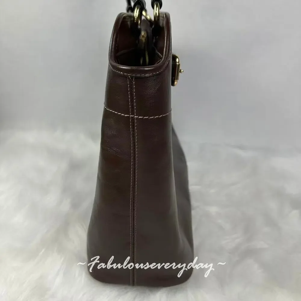 COACH Easton Tote Bag In Smooth leather/Gold/Maple CCZ07 NWT